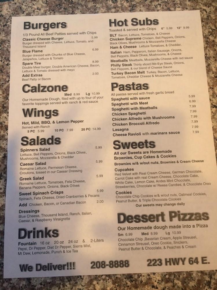 Spinners Pizza & Bakery Menu image 4